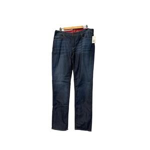 Cookie Johnson Faith Straight leg cotton Lycra washed blue jeans Sz 34 silky vtg
